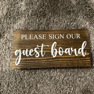 Please sign our guest board sign for wedding